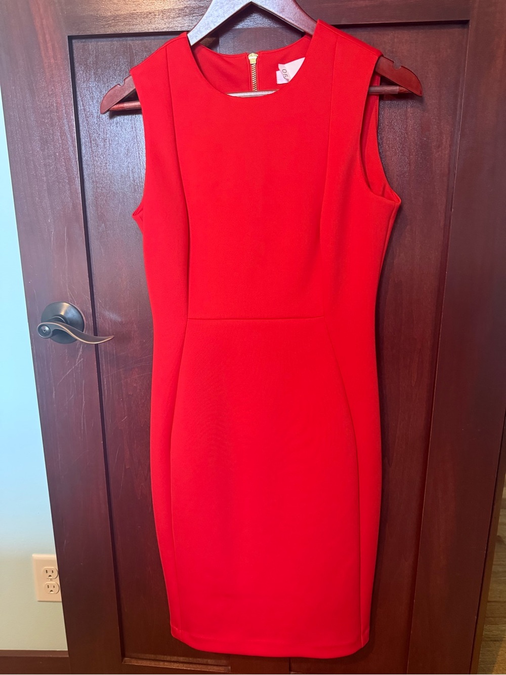 Calvin Klein Red Sleeveless Sheath Dress